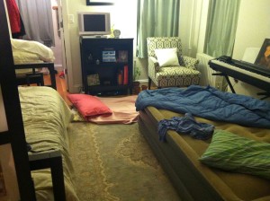 Tetris style sleeping arrangements