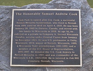 cook park plaque page