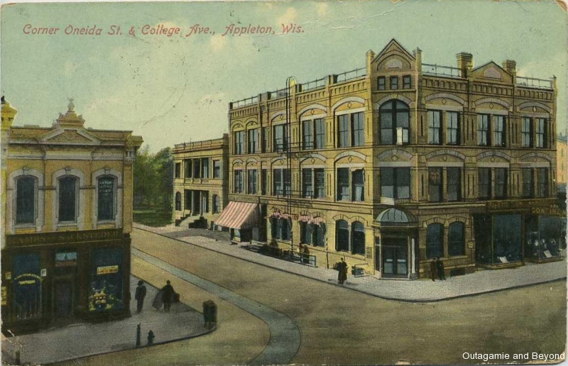 ca. 1918 ~ Corner Oneida St. & College Ave., Appleton, Wis.