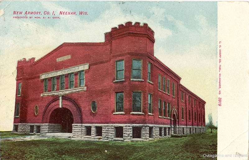 ca. 1907 ~ New Armory, Co. I, Neenah, Wis