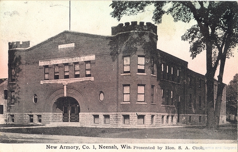 New Armory, Co. I, Neenah, Wis. Presented by S. A. Cook